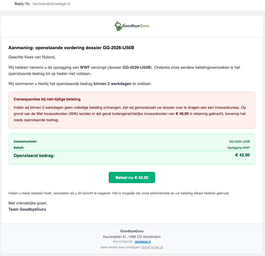 De inhoud van de derde dreigmail van GoodbyeGuru